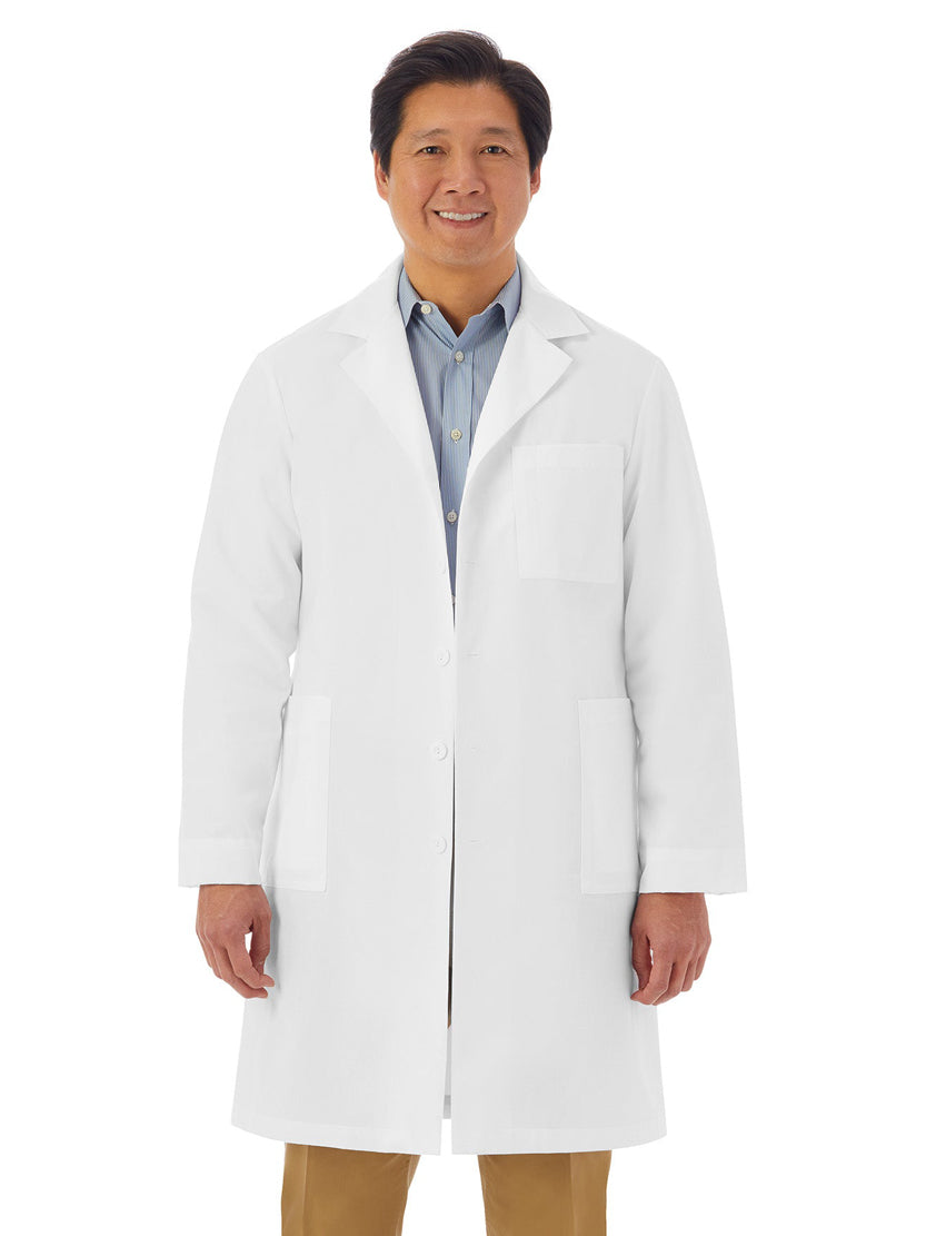 Men's Lab Coat in Antimicrobial Fabric Woven | by L'Atelier Forte | Bright White | 50 (L) | Cambridge