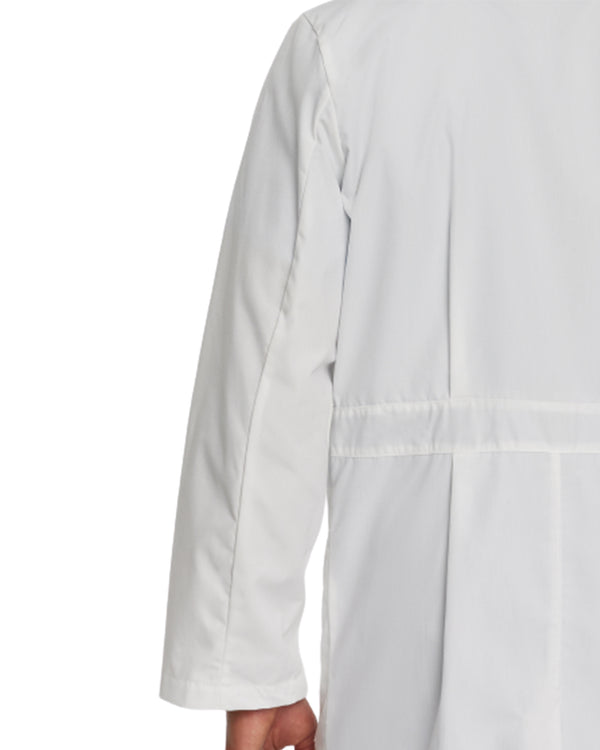 Landau Men's 5-Pocket Mid-Length Notebook Lab Coat 3174 -White-Arm Closeview