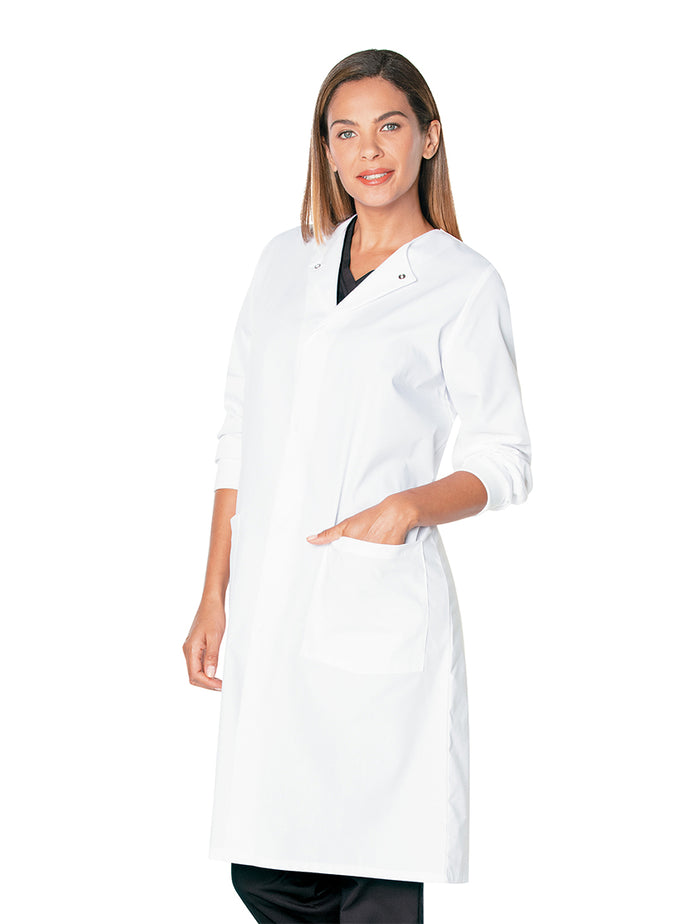 Landau Unisex 2-Pocket Full-Length Lab Coat 3178 -White-Frontview