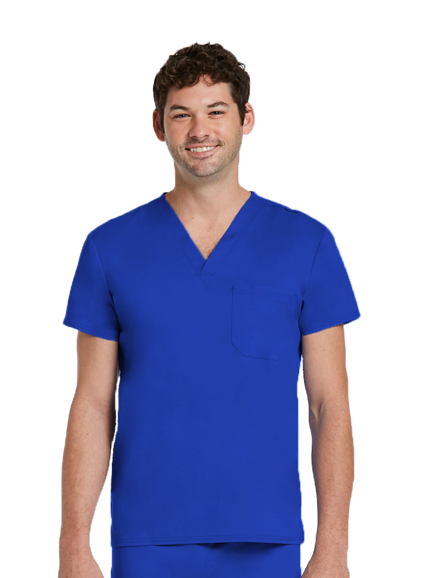 Maevn 3500 Unisex Basic V-Neck Top Royal Front