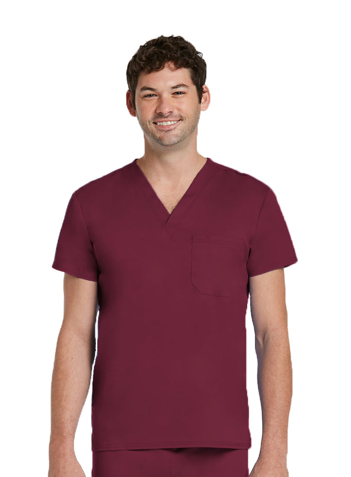 Maevn 3500 Unisex Basic V-Neck Top Wine - Front