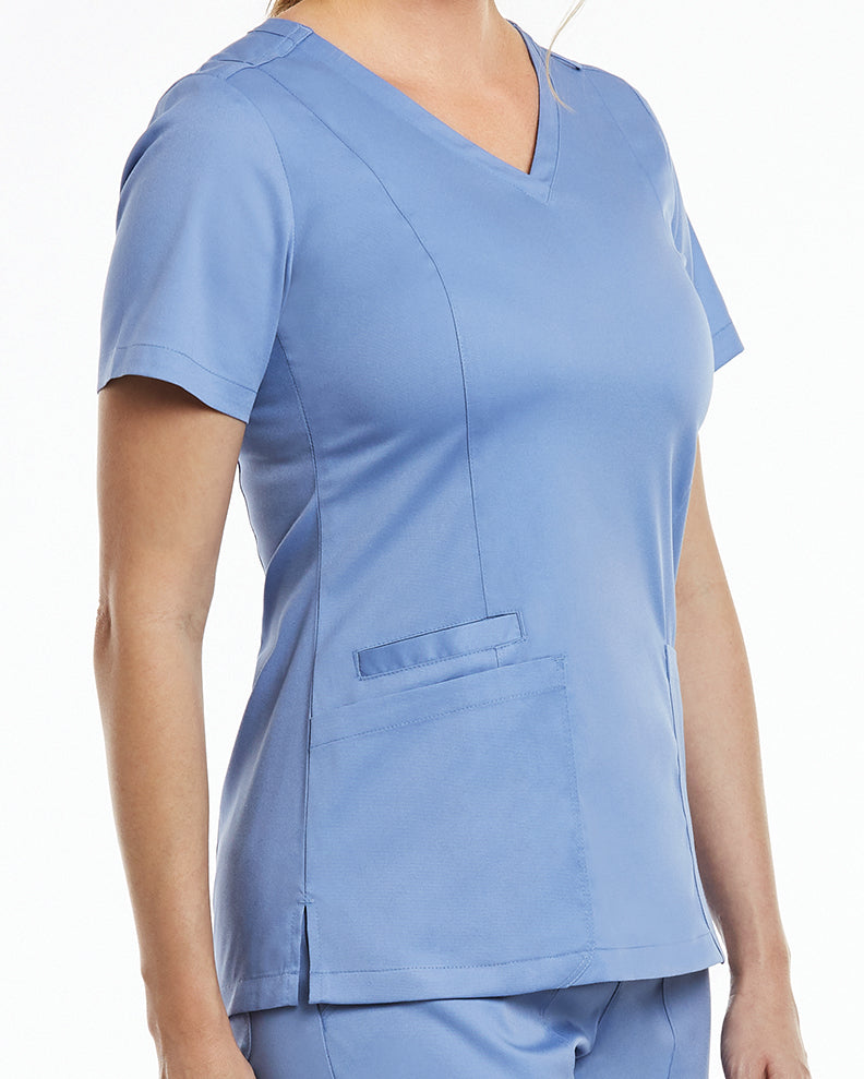 Double V-Neck Top - Front Sideview