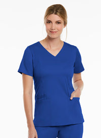 Double V-Neck Top Royal Blue