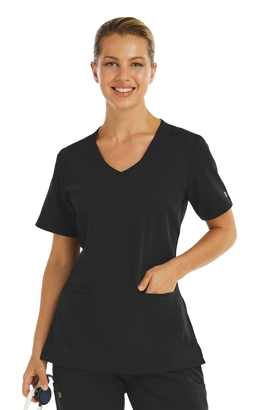  Women's Knit V-neck Top black