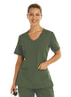 Women's Knit V-neck Top Olive