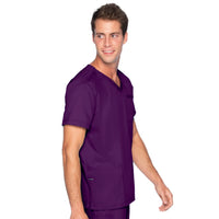 Landau ProFlex Men's 4-Pocket V-Neck Scrub Top 4253 -New Eggplant-sideview