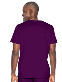 Landau ProFlex Men's 2-Pocket V-Neck Scrub Top 4259 -New Eggplant-Backview