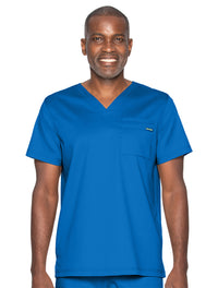 Landau ProFlex Men's 2-Pocket V-Neck Scrub Top 4259 -Royal-Frontview