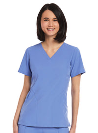 WOMEN'S V-NECK TOP Ceil Blue02