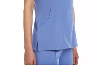 WOMEN'S V-NECK TOP Ceil Blue Pocket