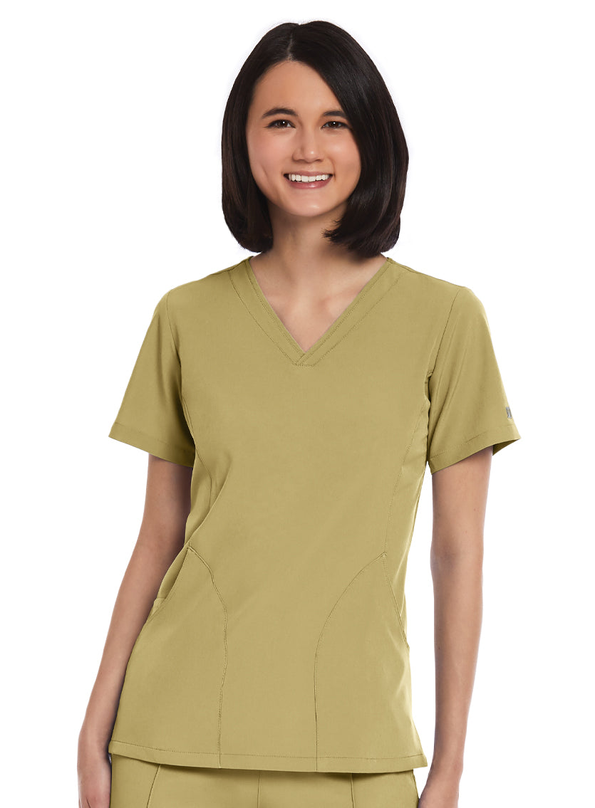 WOMEN'S V-NECK TOP Khaki