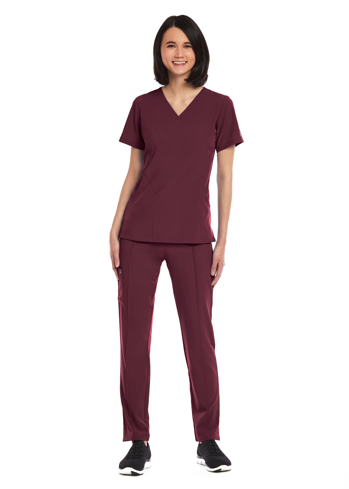 WOMEN'S V-NECK TOP wine full