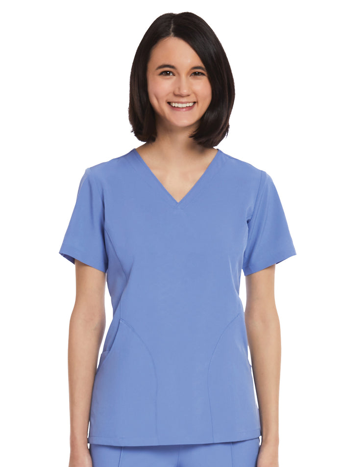 WOMEN'S V-NECK TOP Ceil Blue