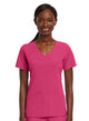 Kinitted Panel Mock Wrap Top Caribbean Hot Pink fornt