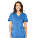 Landau ProFlex Women's 2-Pocket V-Neck Scrub Top 4168 -Ceil -frontview