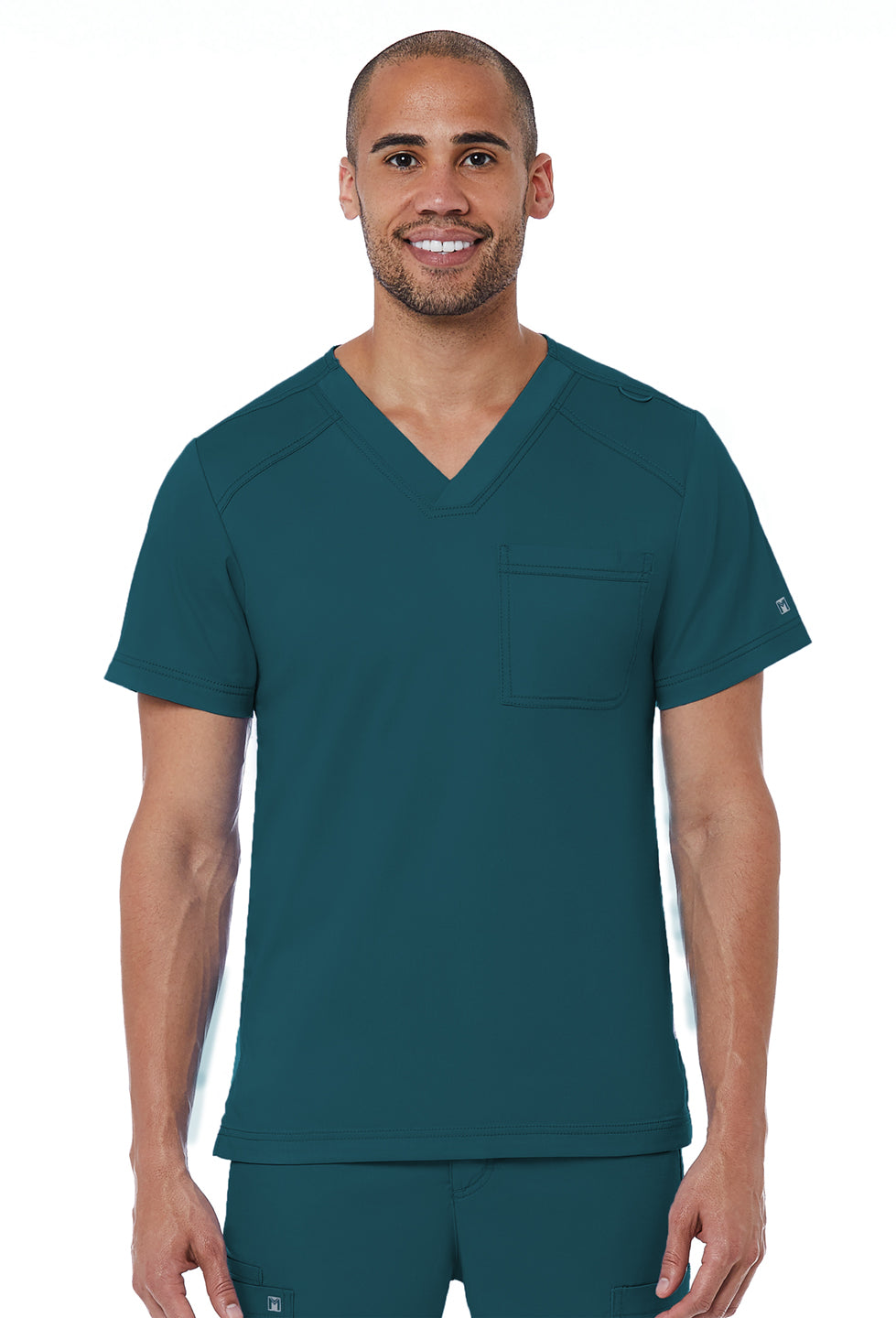 Men's Basic V-Neck Top Caribbean blue- Main