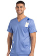 Men 3 Pocket V-neck Top Ceil Blue - Front