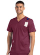 Men 3 Pocket V-neck Top Wine - front