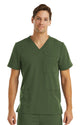 Men 3 Pocket V-neck Top Olive front