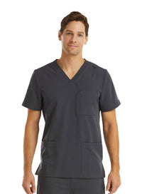 Men 3 Pocket V-neck Scrub Top Pewter - Main]