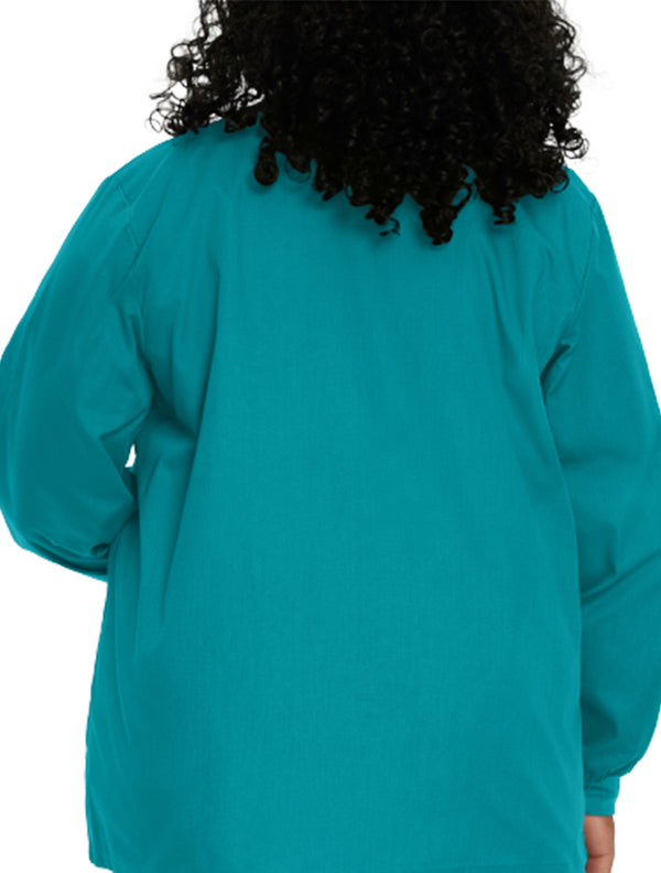 Landau ProFlex Women's Warm-Up Scrub Jacket 70227 -teal-backviewview