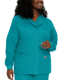 Landau ProFlex Women's Warm-Up Scrub Jacket 70227 -teal-frontview