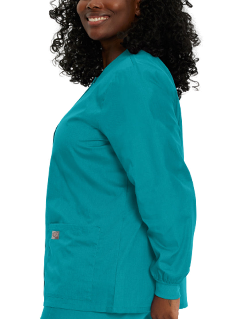 Landau ProFlex Women's Warm-Up Scrub Jacket 70227 -teal-sideview