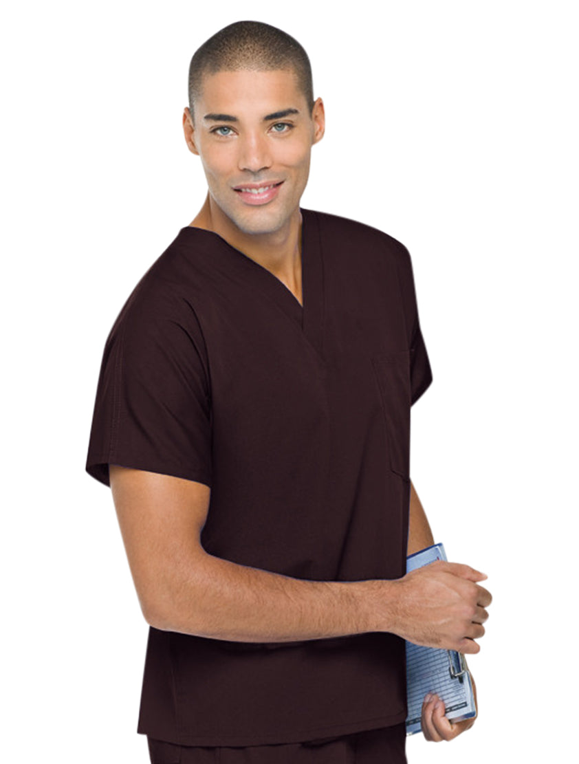 Landau Unisex Scrub Top Brown