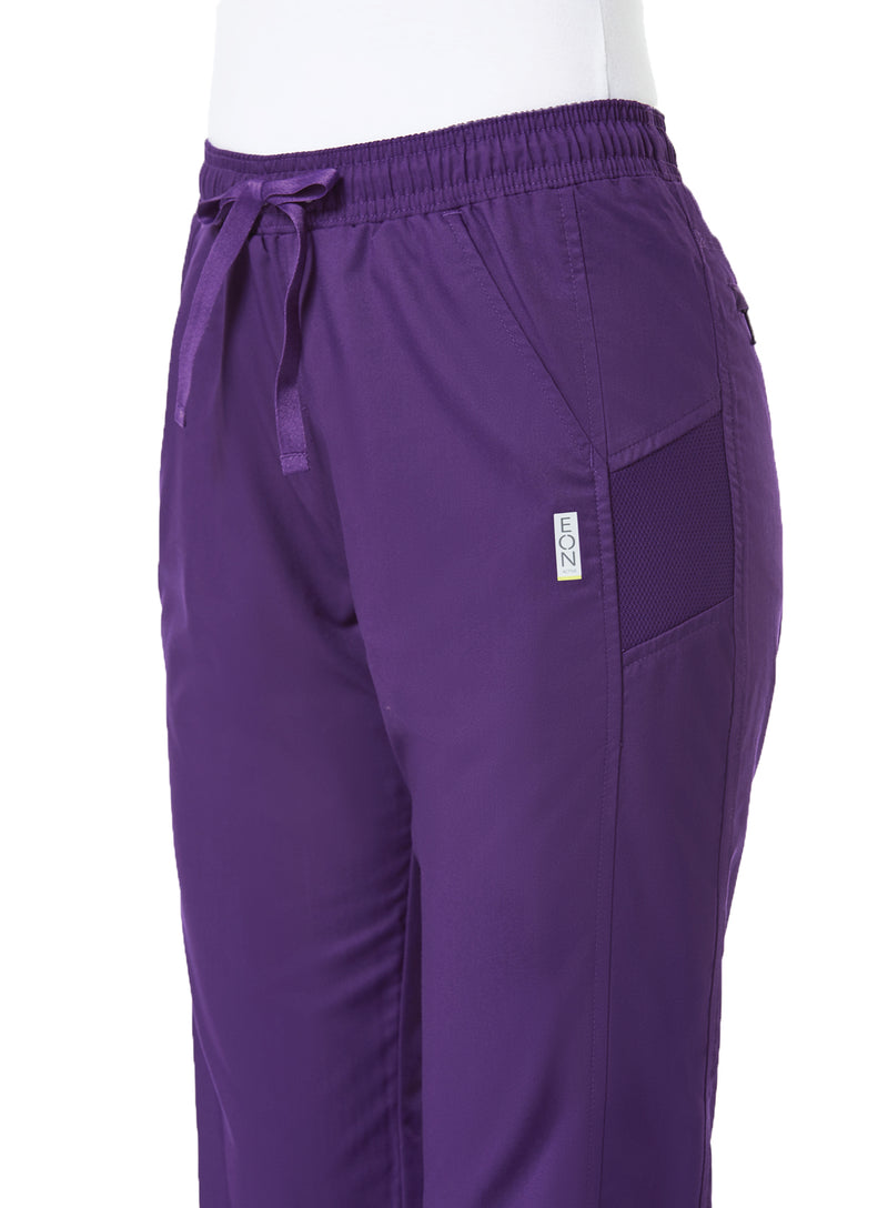 Sporty Mesh Panel Pant Egg Plant sideview