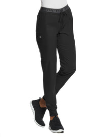 Sporty Full Elastic Logo Waist Jogger Pant Black