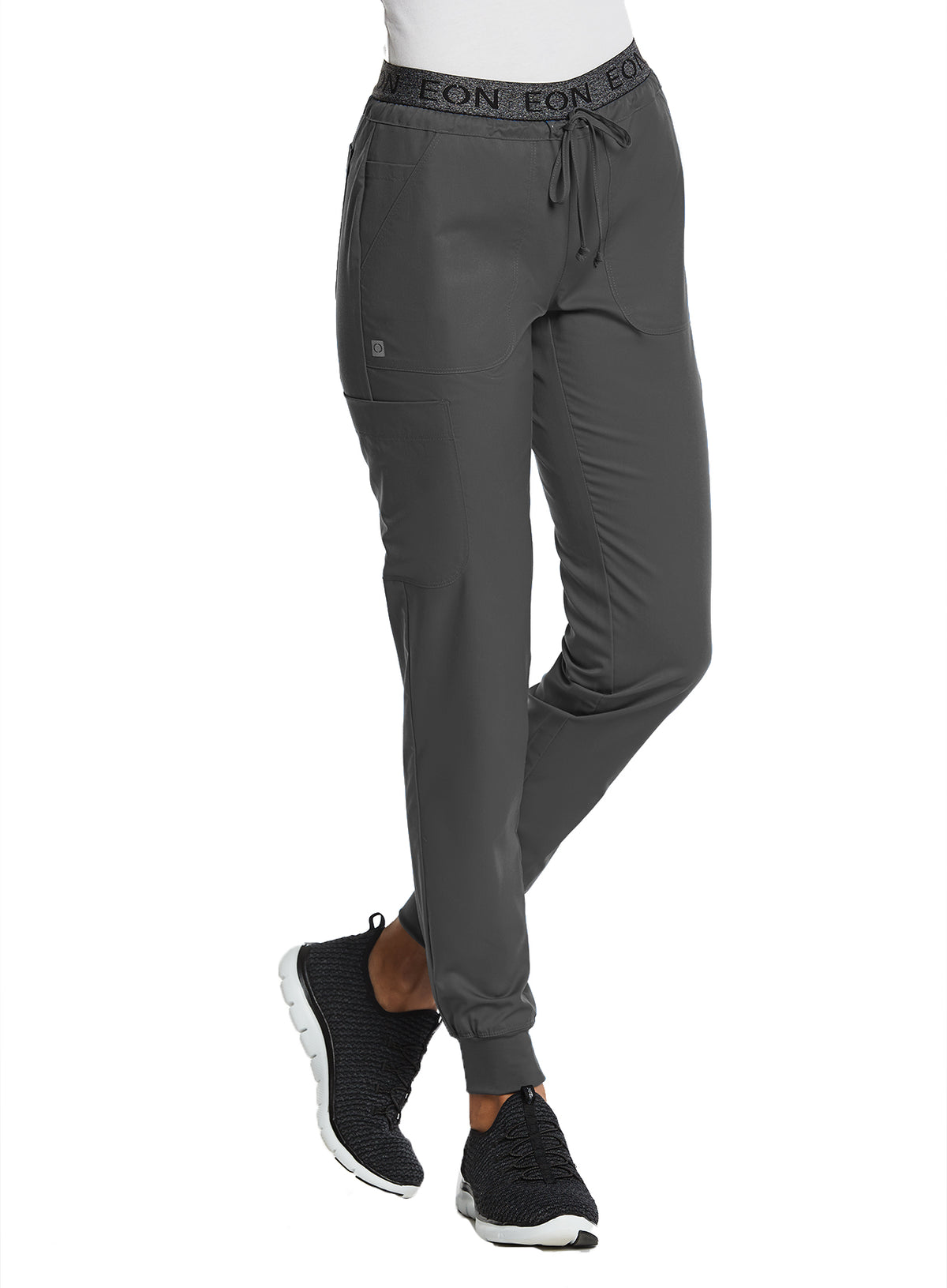 Sporty Full Elastic Logo Waist Jogger Pant Charcoal