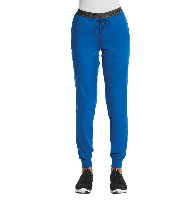 Sporty Full Elastic Logo Waist Jogger Pant Royal Blue Front