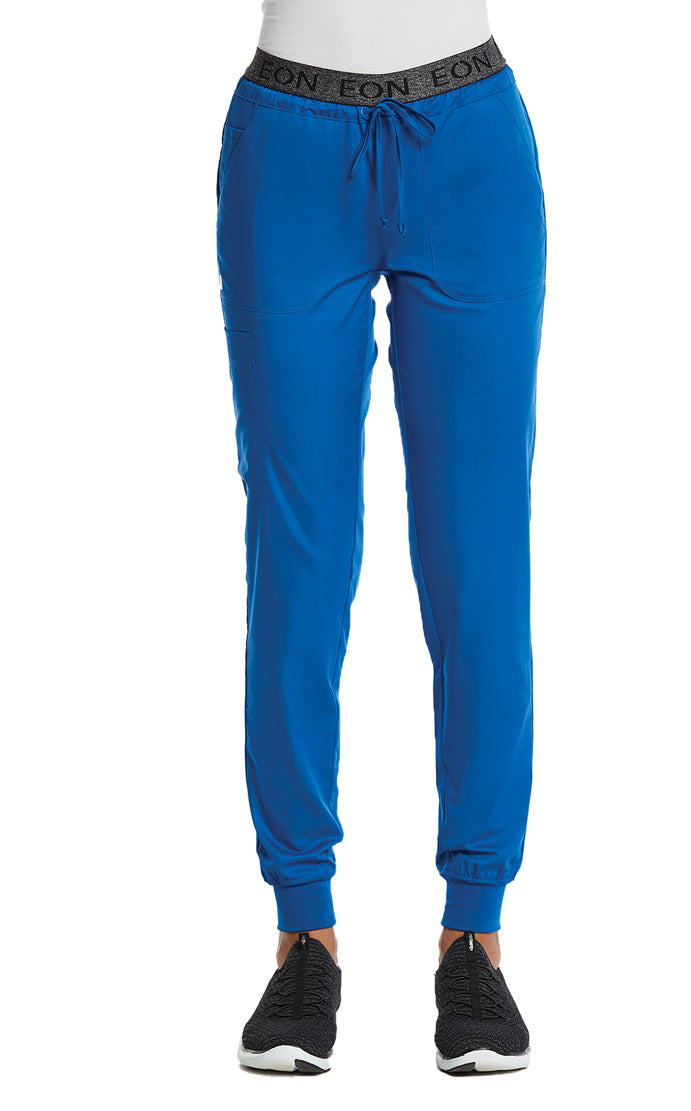 Sporty Full Elastic Logo Waist Jogger Pant Royal Blue Front