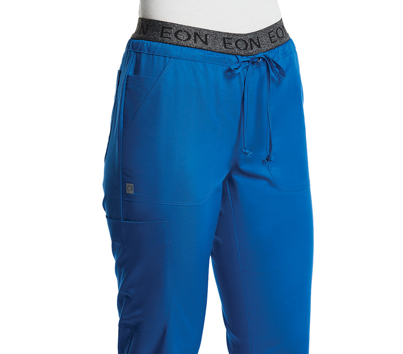 Sporty Full Elastic Logo Waist Jogger Pant Royal Blue waistband
