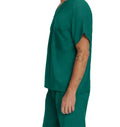 Landau Essentials Unisex 1-Pocket V-Neck Scrub Top 7502 -Hunter Green-sideview
