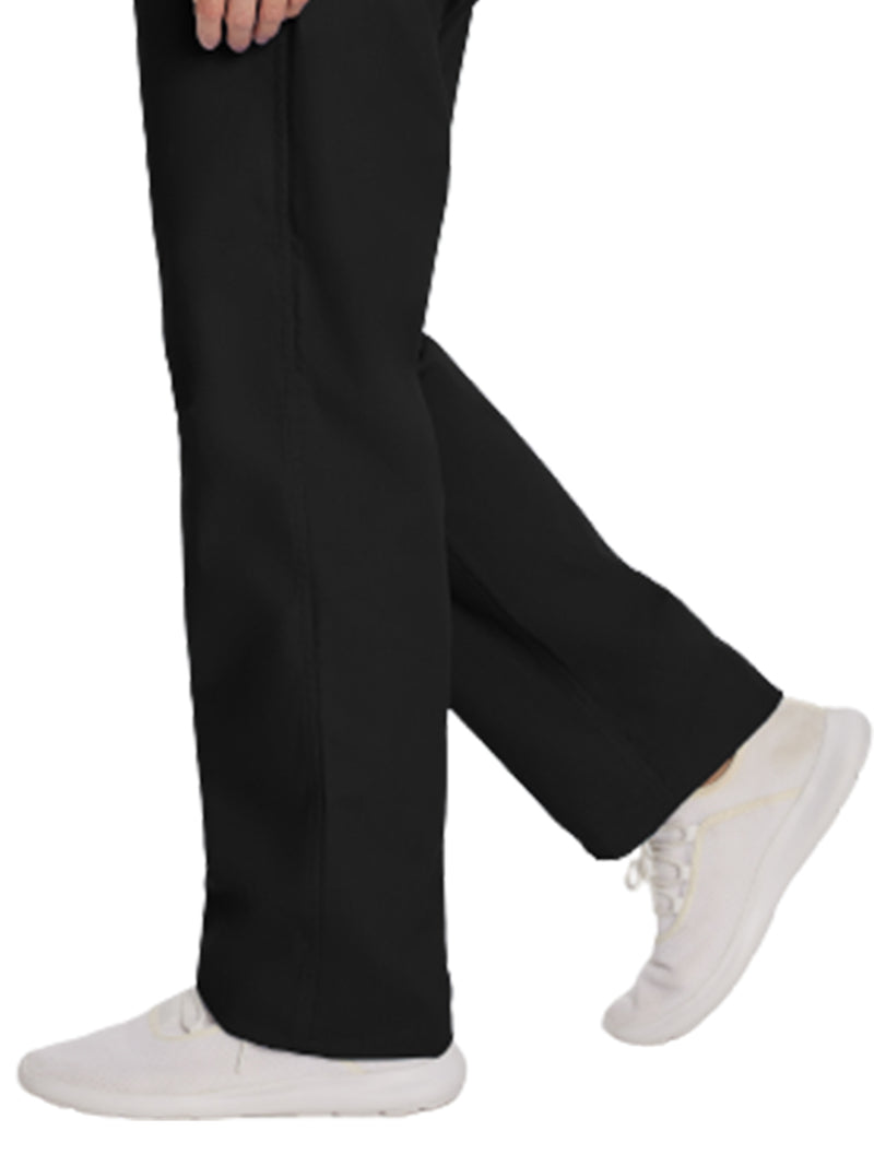 Landau Essentials Unisex Straight-Leg Scrub Pants 7602 -Black-Bottomview