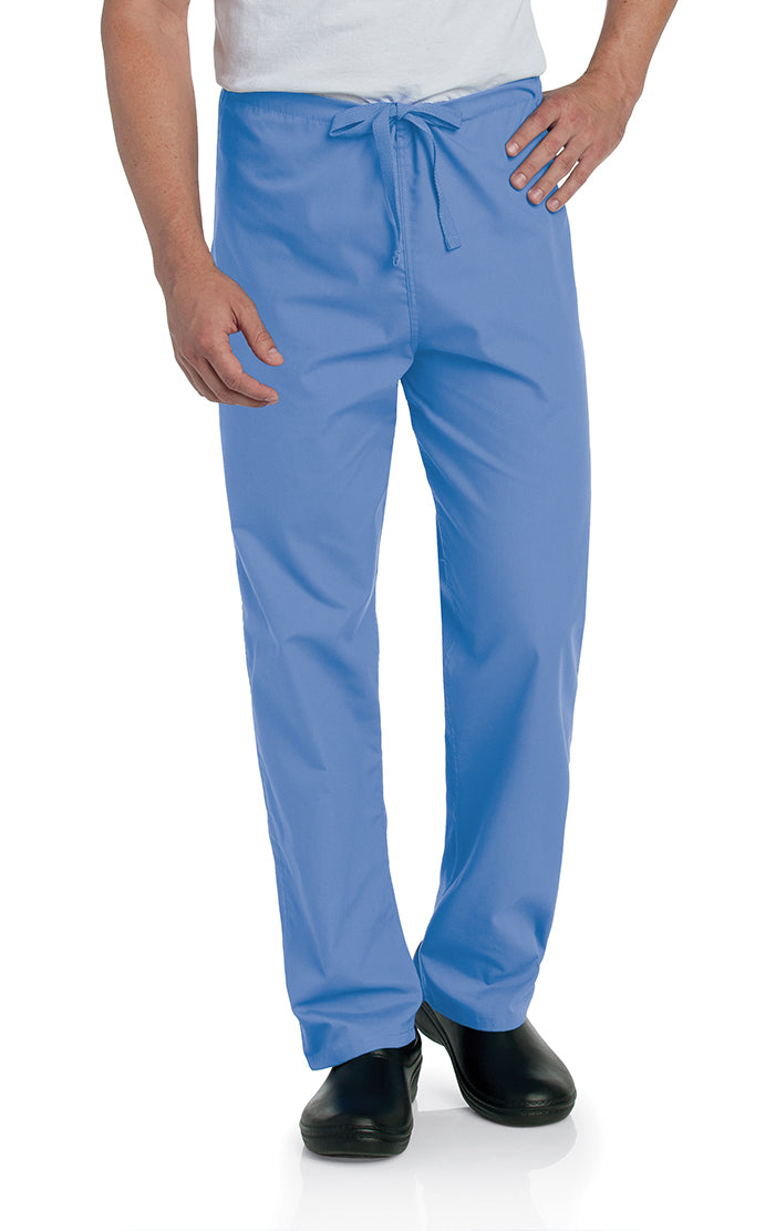 Landau Essentials Unisex Straight-Leg Scrub Pants 7602 -Ceil Blue-Frontview