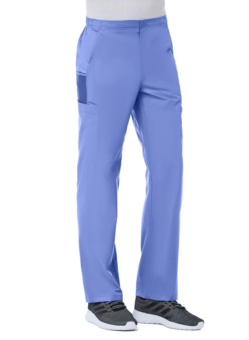 Men Half Elastic 8-Pocket Cargo Pant Ceil Blue