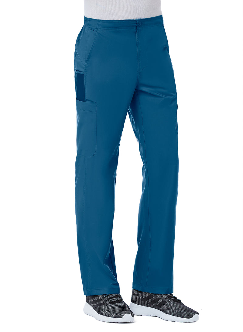Men Half Elastic 8-Pocket Cargo Pant Caribbean Blue