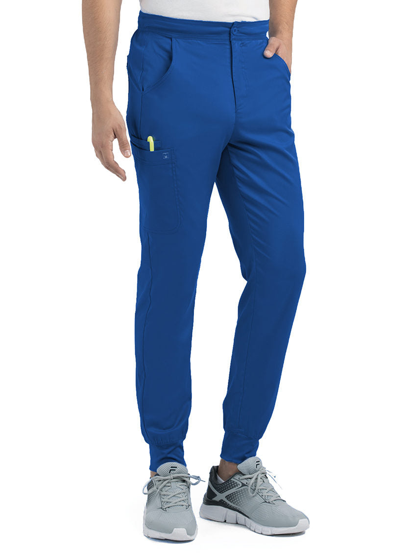 Men's Half Elastic Waistband Jogger Pant Royal Blue