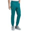Men's Half Elastic Waistband Jogger Pant Teal 