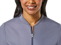 Sporty Mesh Panel Jacket Neckline