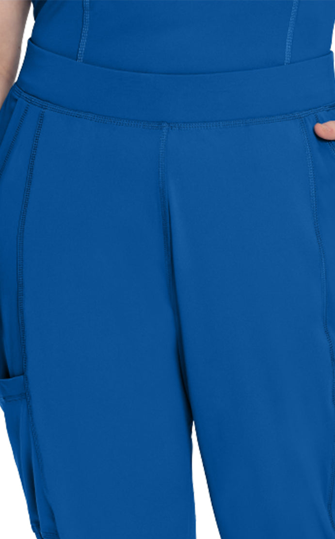 Landau 9208 Urbane Impulse Women's Banded-Bottom Jogger Scrub Pants - Galaxy Blue-front closer view