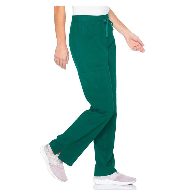 Urbane Performance Women's Straight-Leg Cargo Scrub Pants 9739 -Hunter Green-sideview