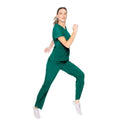 Urbane Performance Women's Straight-Leg Cargo Scrub Pants 9739 -Hunter Green-sideview