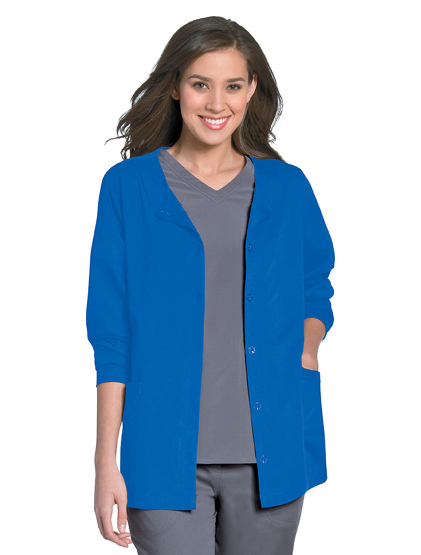 Urbane Women's Button Front Jacket Royal Blue