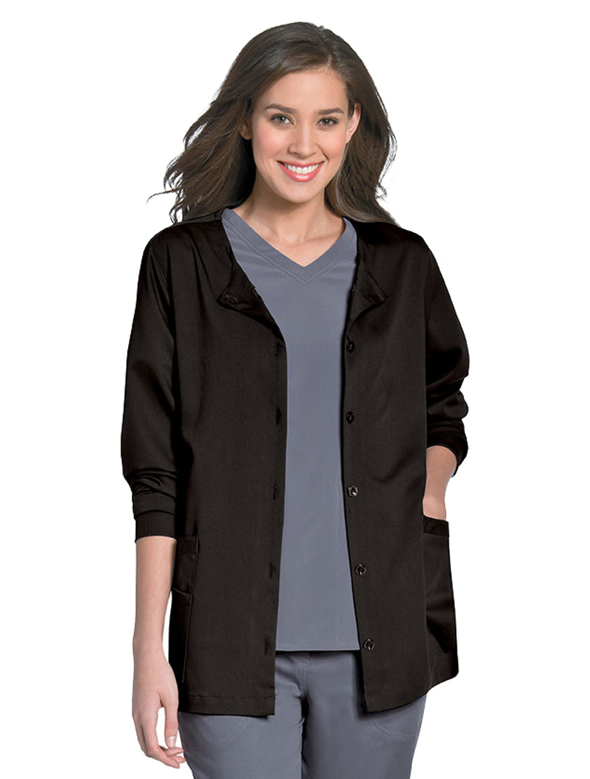 Urbane Women's Button Front Jacket Black