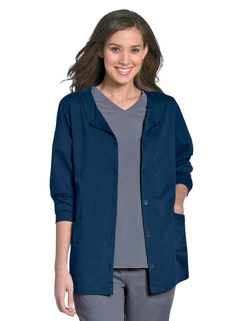 Urbane Women's Button Front Jacket Navy