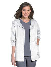 Urbane Women's Button Front Jacket White