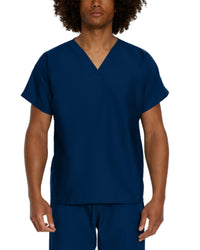 Landau Scrub Zone Unisex No-Pocket V-Neck Scrub Top LT102 -Navy-Frontview